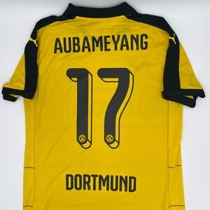 Aubameyang #17 Borussia Dortmund 2015/2016 Home ORIGINAL Puma Soccer Jersey (M)